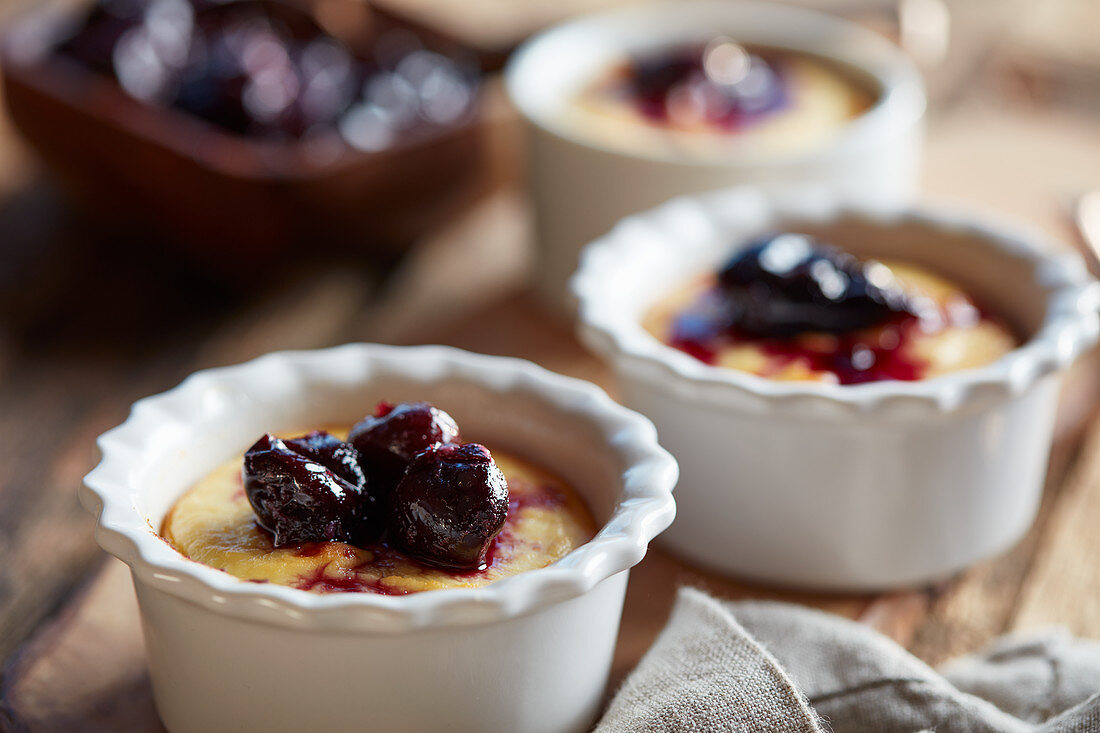 Baked Ricotta with Cherry Orange Compote