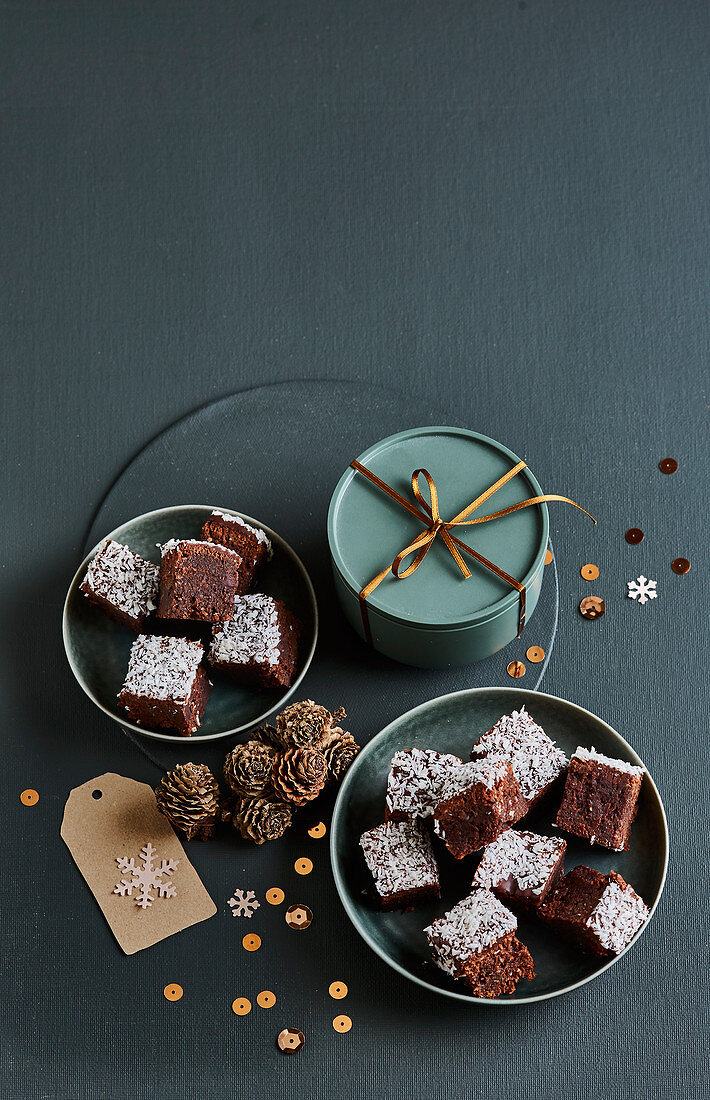 Coconut and chocolate cubes