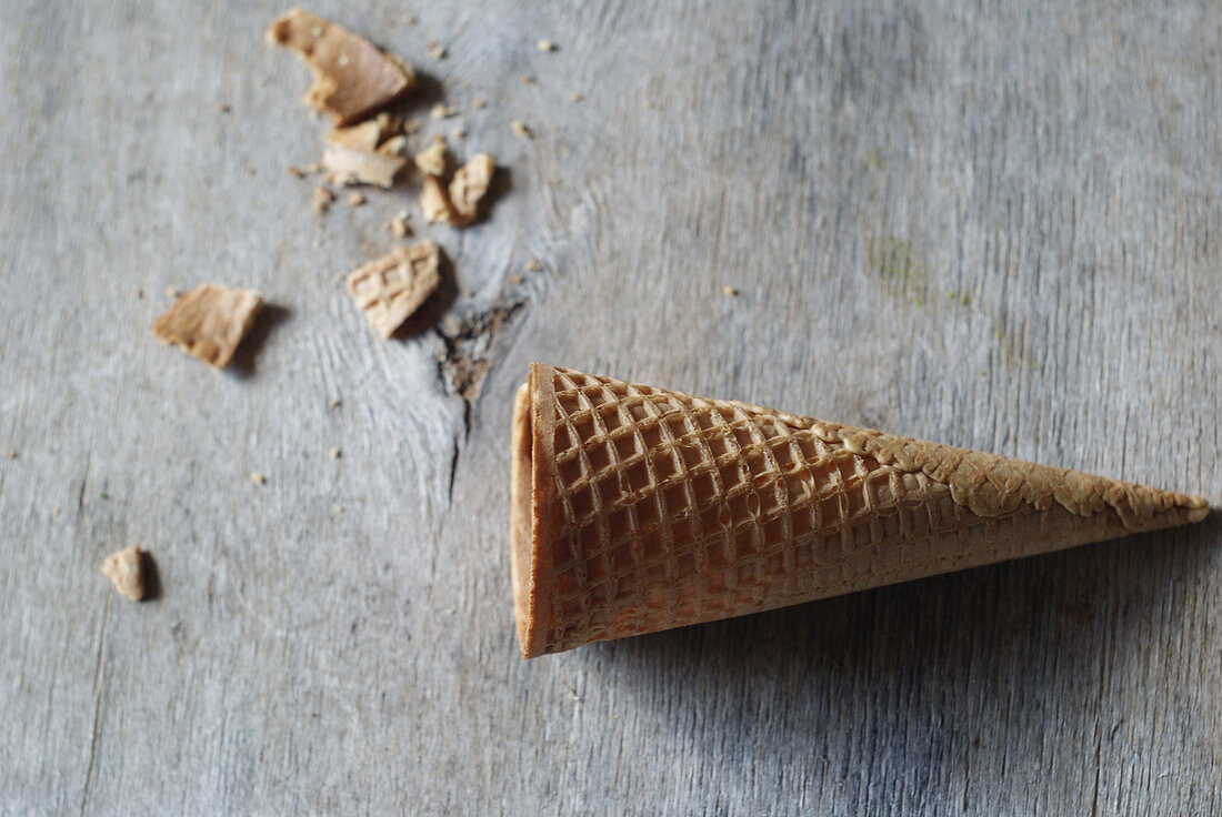 Empty waffle cones for ice cream