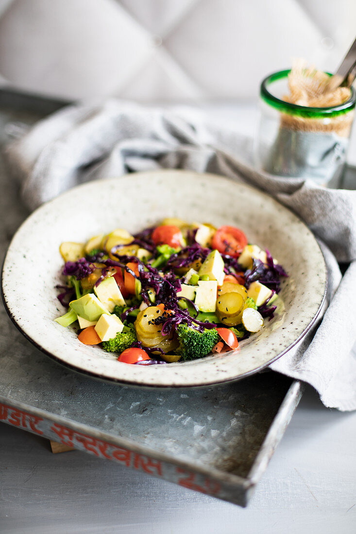 Salad with fermented gherkins