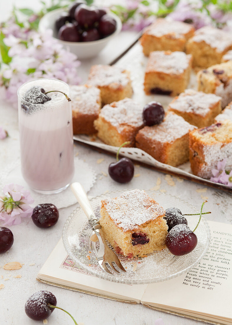 Gluten Free Cherry and Almond Sponge Cake