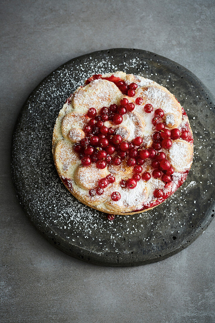 Redcurrant and apple cake