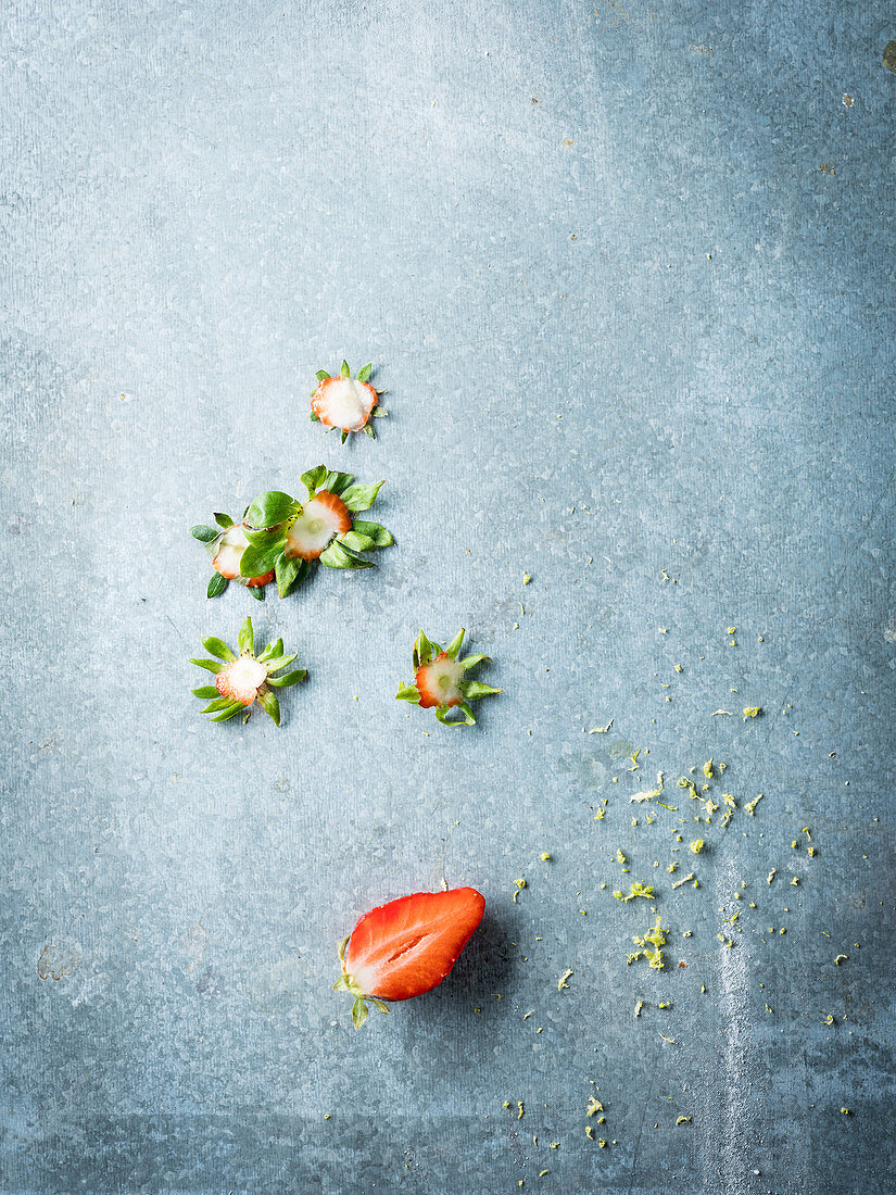 Strawberries and strawberry stems