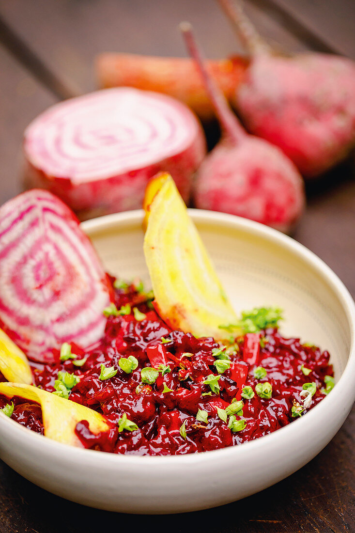 Rote-Bete-Risotto mit Apfel