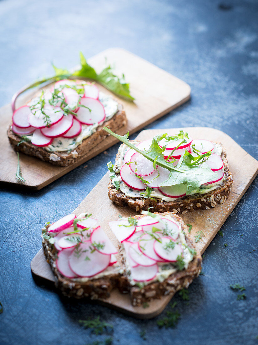 Herb spread with radishes