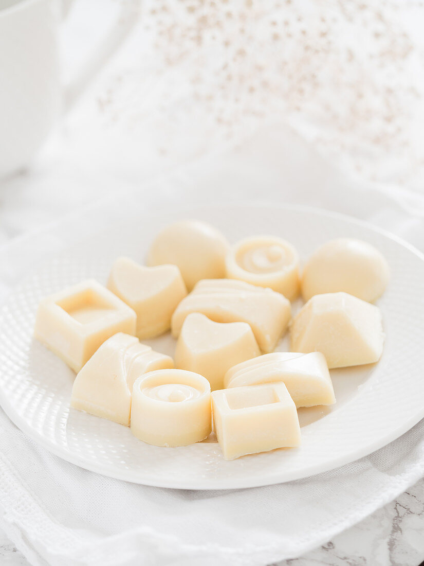 Homemade vegan white chocolate