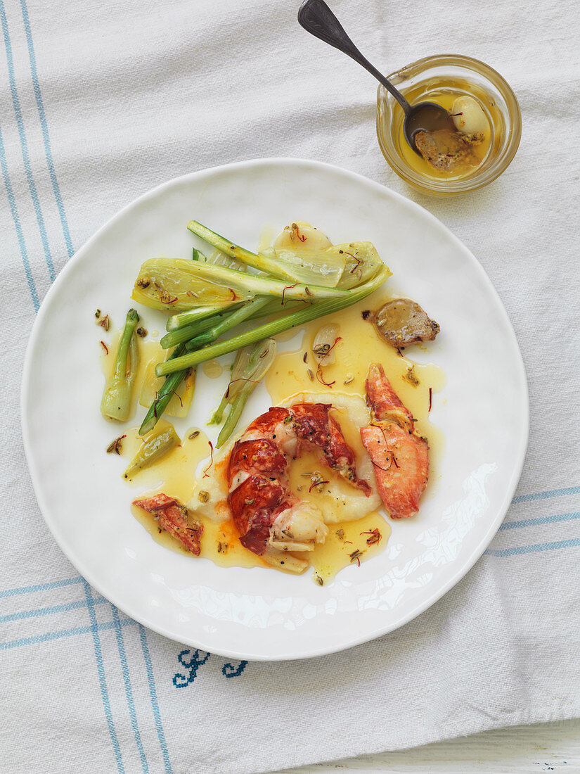 Lobster with saffron sauce