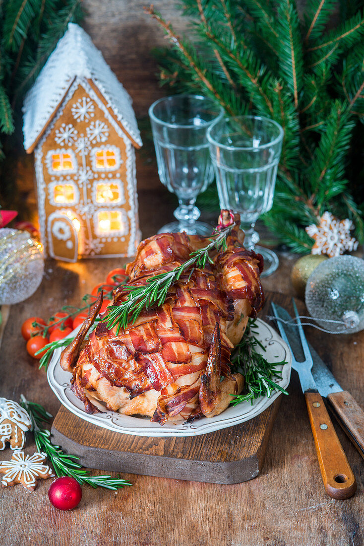 Hähnchen im Schinkenmantel zu weihnachten