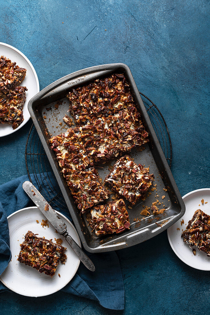 Chocolate coconut layer bars