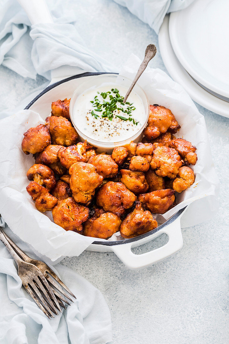 Baked Cauliflower Wings with Sauce