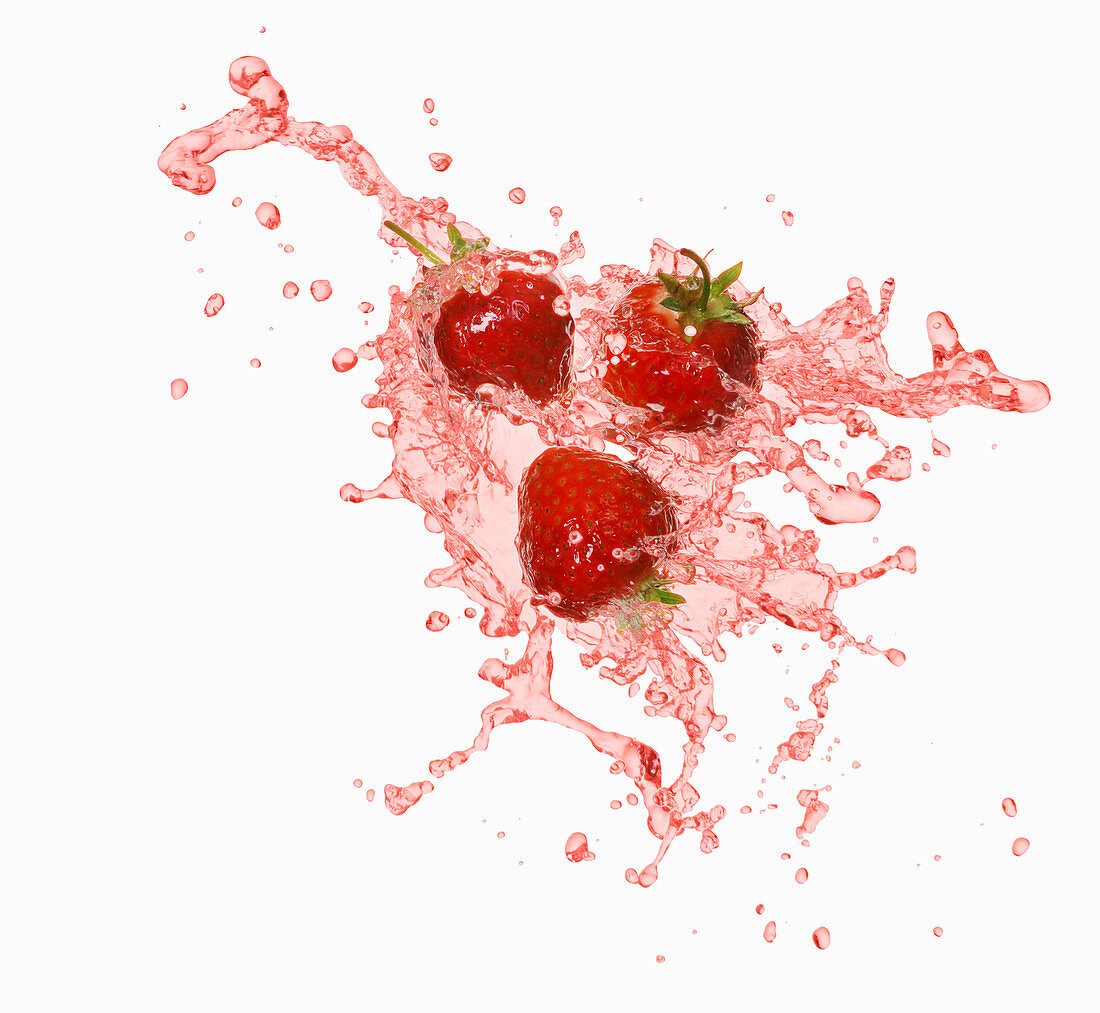 Erdbeeren mit Saftsplash