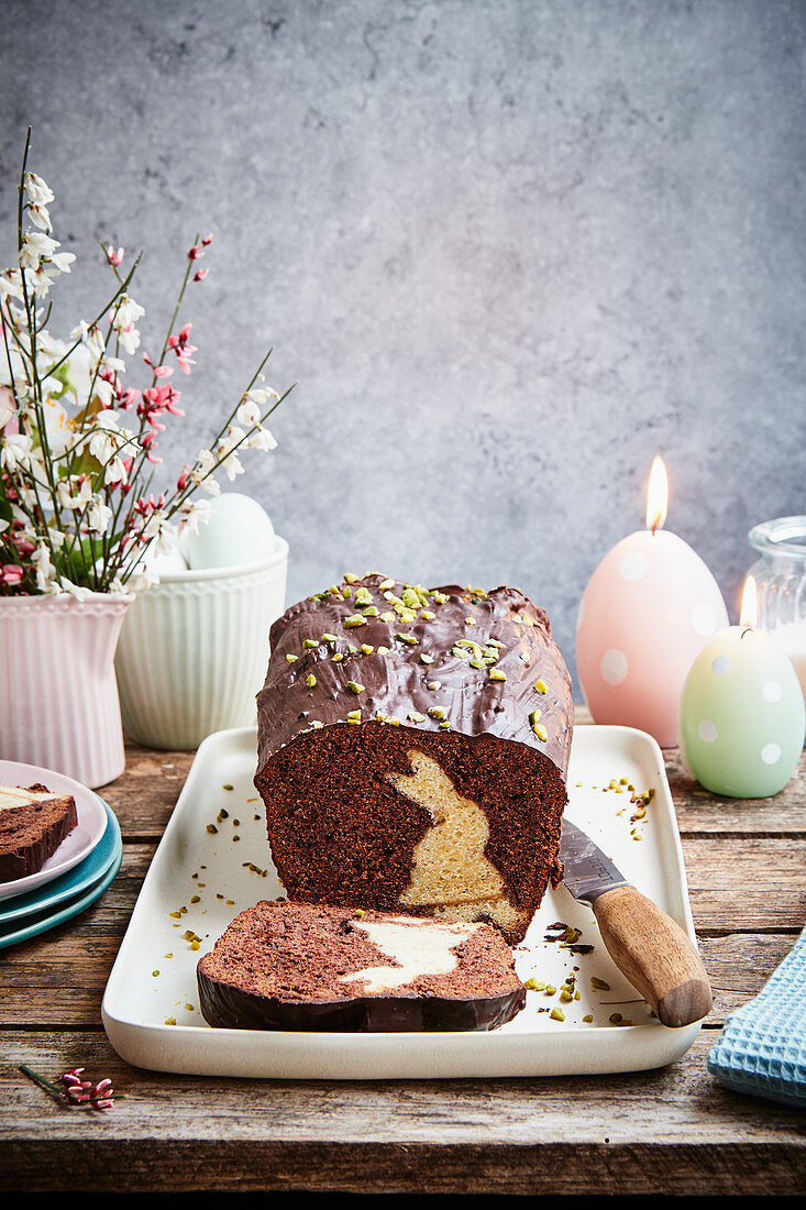 Bunny cake (chocolate cake with an Easter bunny)