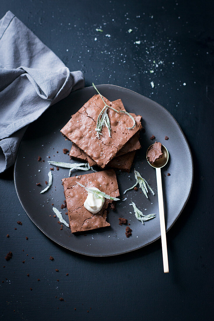 Chocolate cake with sea salt