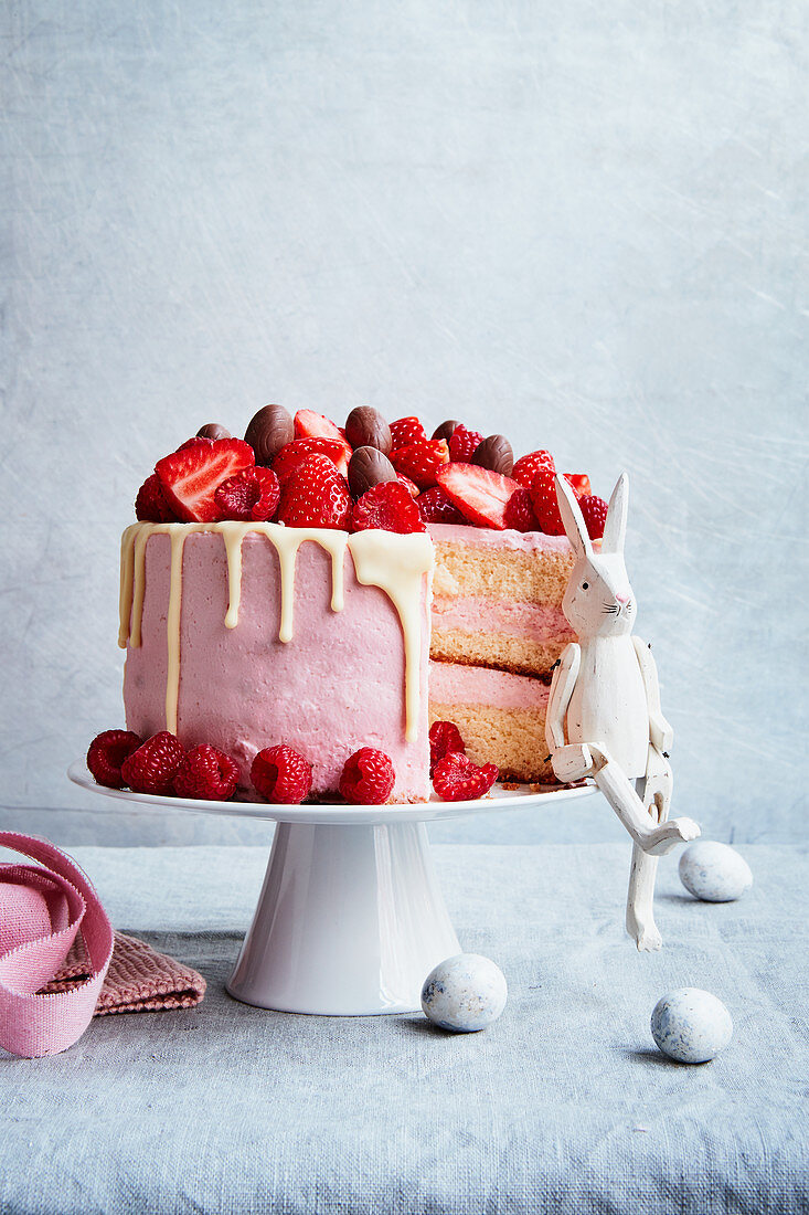 Easter cake with fresh berries