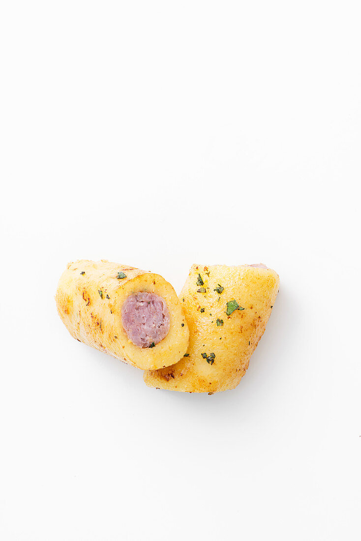 Polenta-Wurst-Röllchen