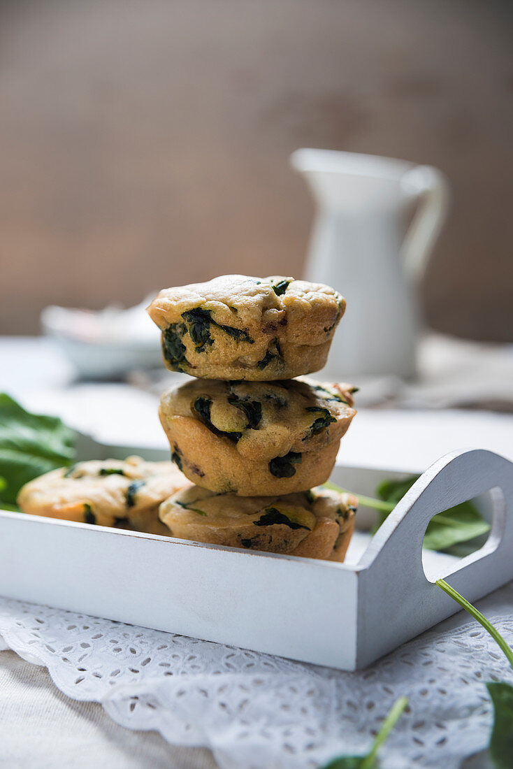 Savoury vegan spinach muffins