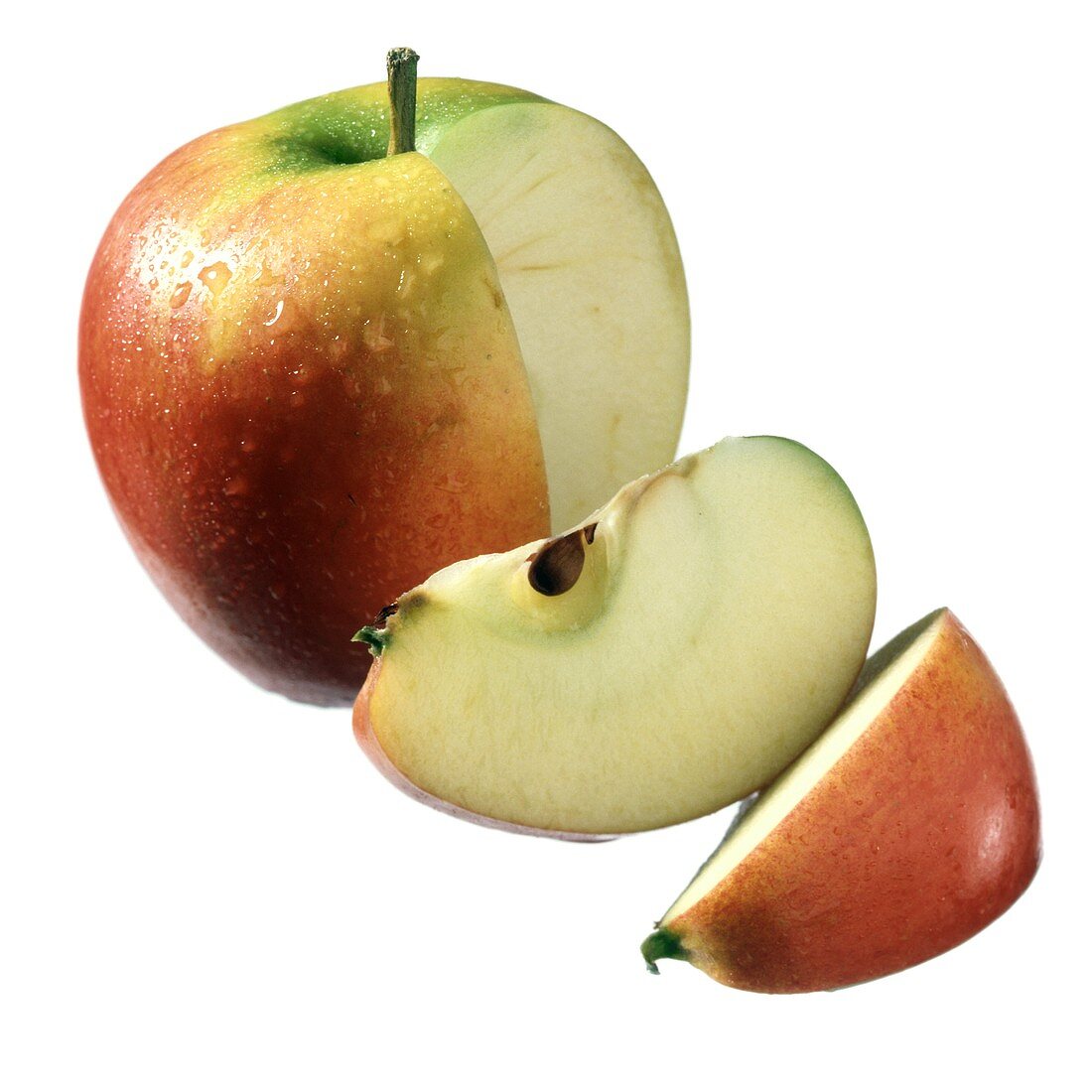 Ein roter Apfel, angeschnitten