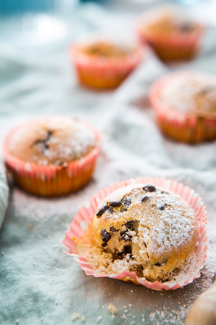 Vegan muffins with chocolate chips
