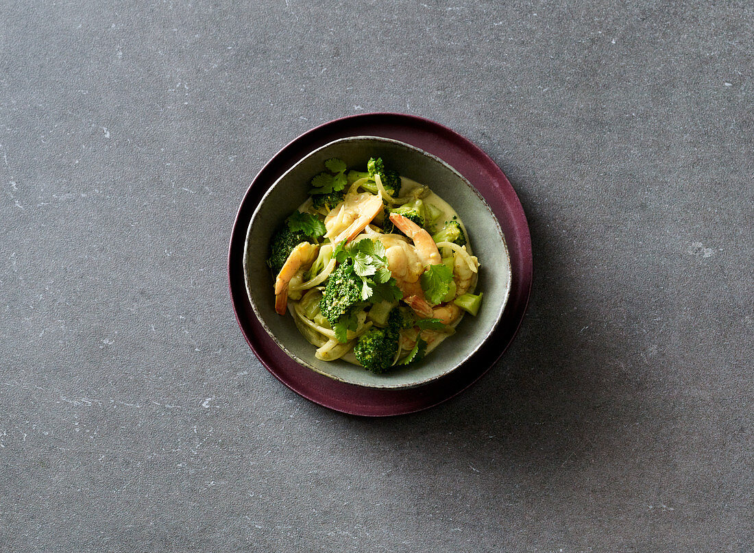 Brokkoli-Kokos-Curry mit Garnelen