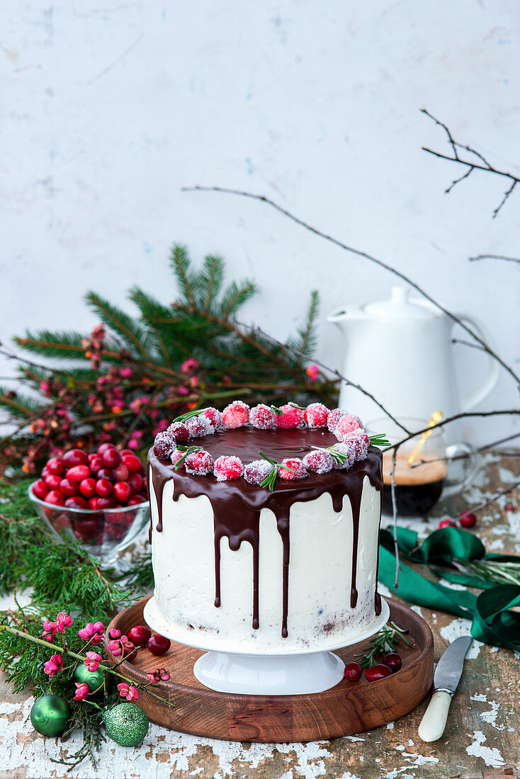 Christmas cranberry cake