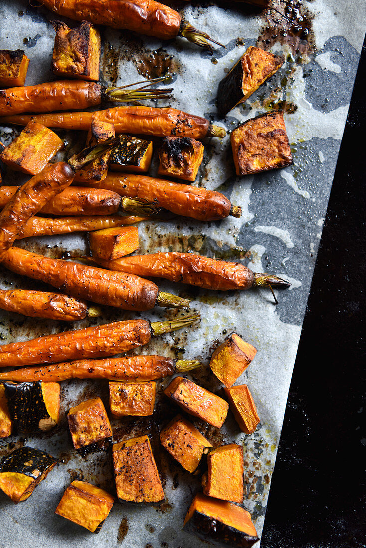 Roast Carrots and Pumpkin