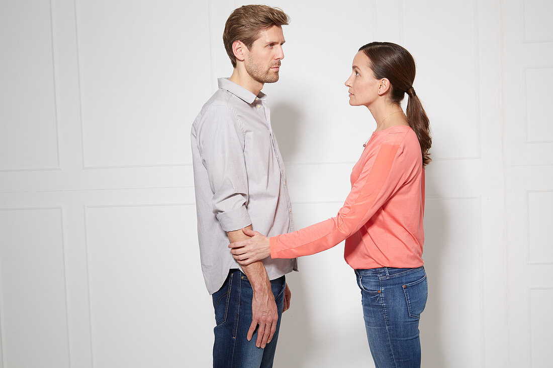 A young couple arguing