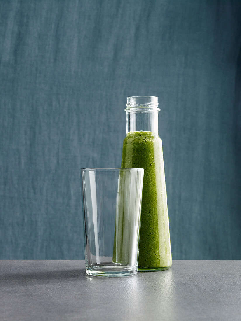A green chard smoothie with cucumber and banana
