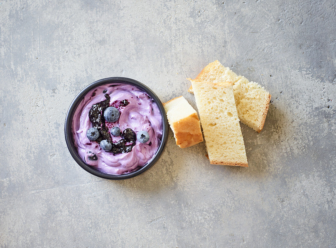 Blueberry and lavender quark