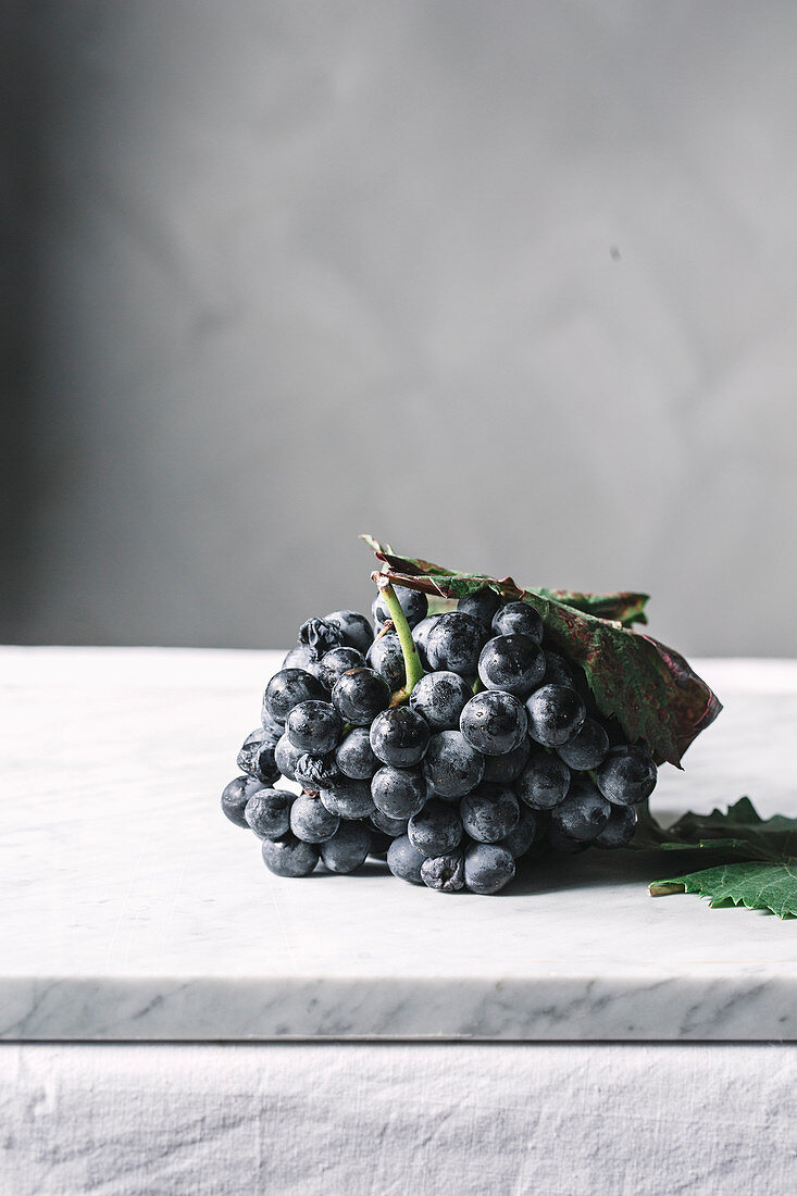 Bunch of grapes on plate