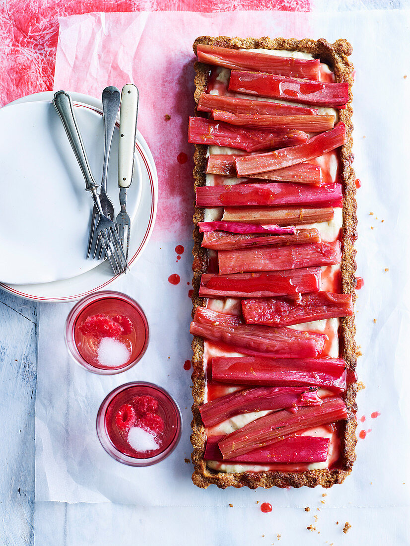 Rhubarb and Walnut Tart