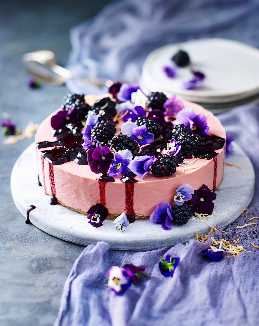 Lemon and Blackberry Cottage Cheesecake