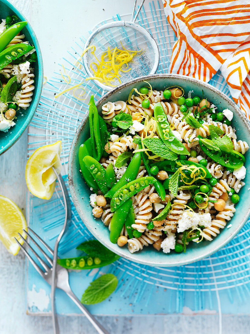 Spelt Pasta with Mixed Peas and Ricotta