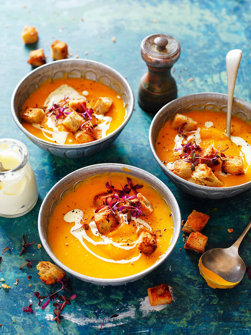 Roasted Pumpkin and Kumara Soup