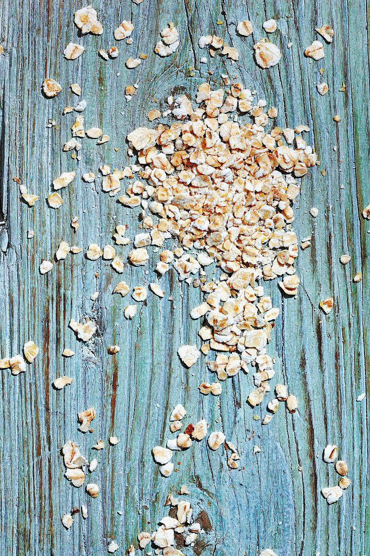 Oatmeal on a wooden background