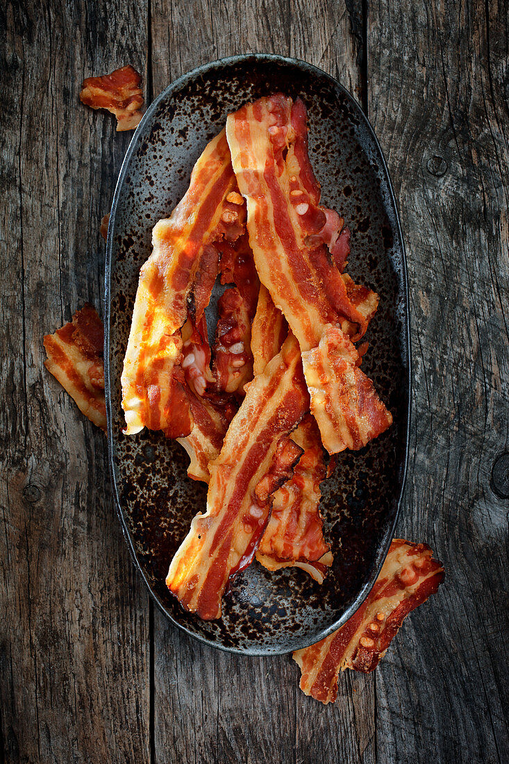 Fried rashers of bacon