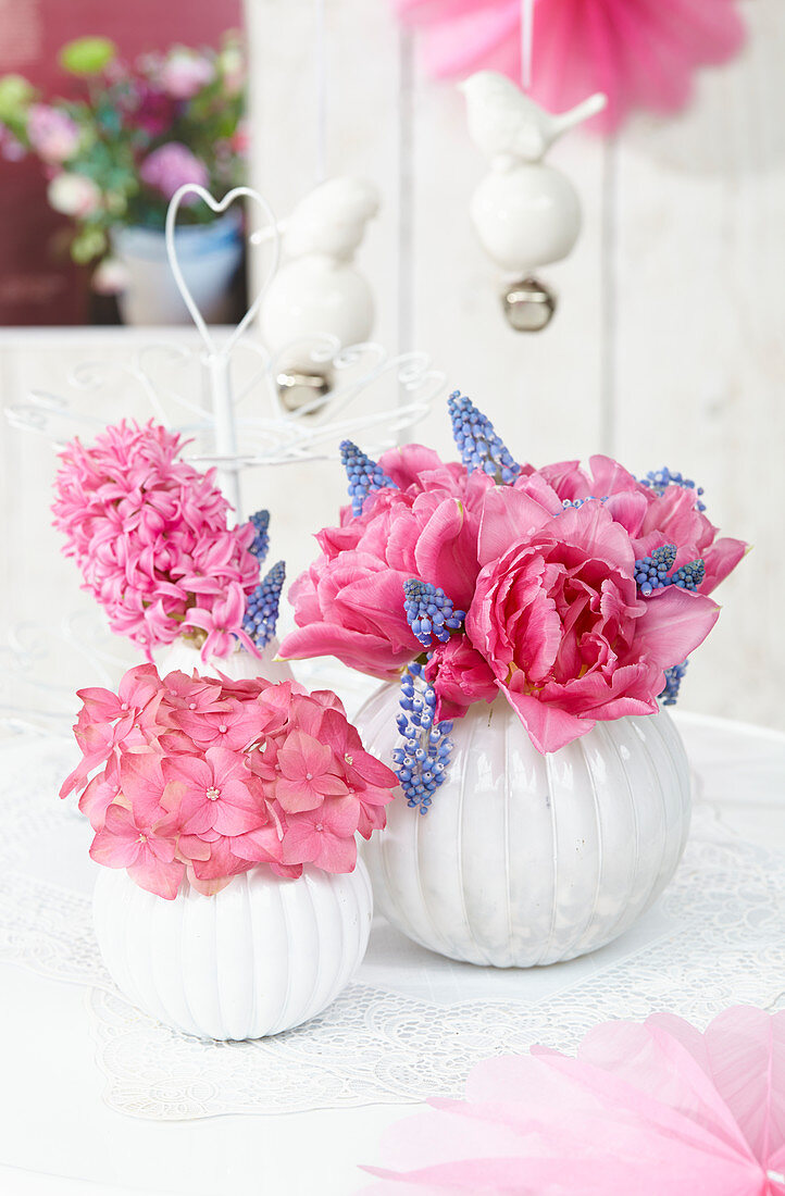 Spring flowers in vases