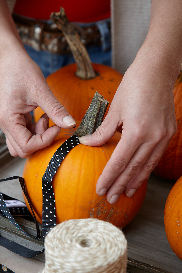 Decorating pumpkins