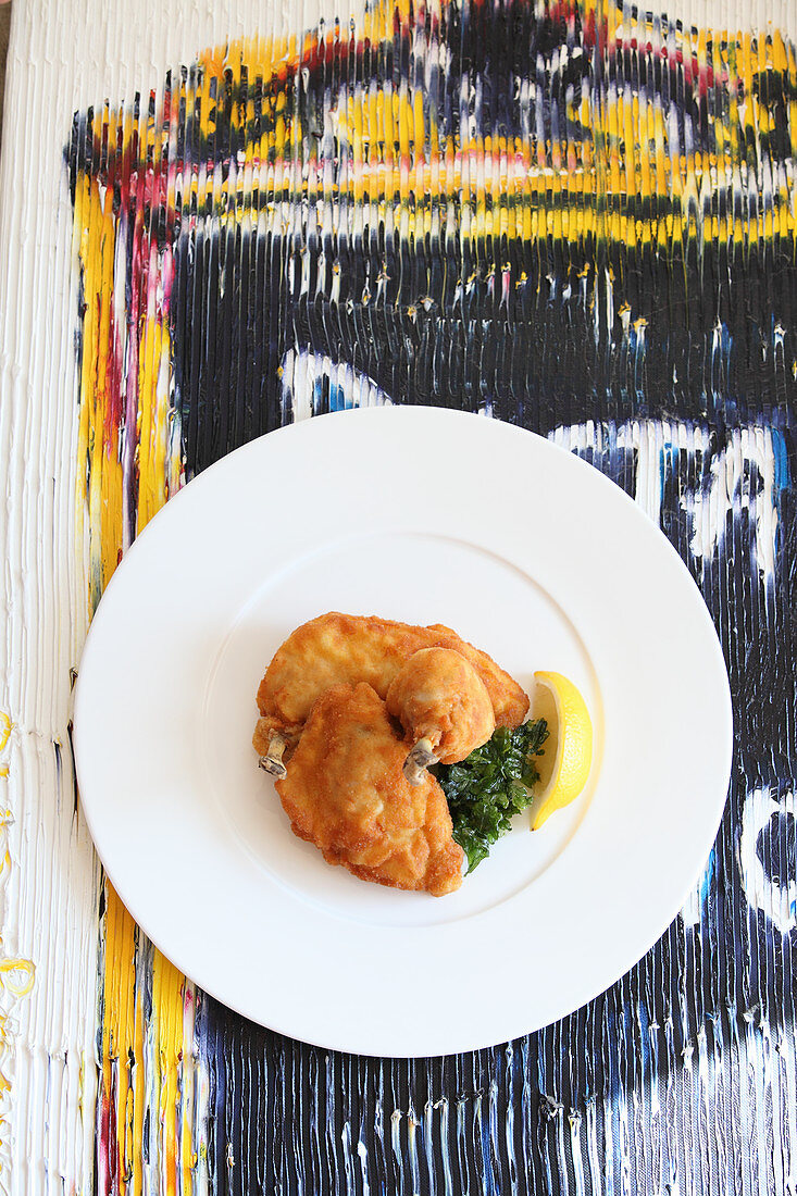 Baked chicken with parsley and lemon