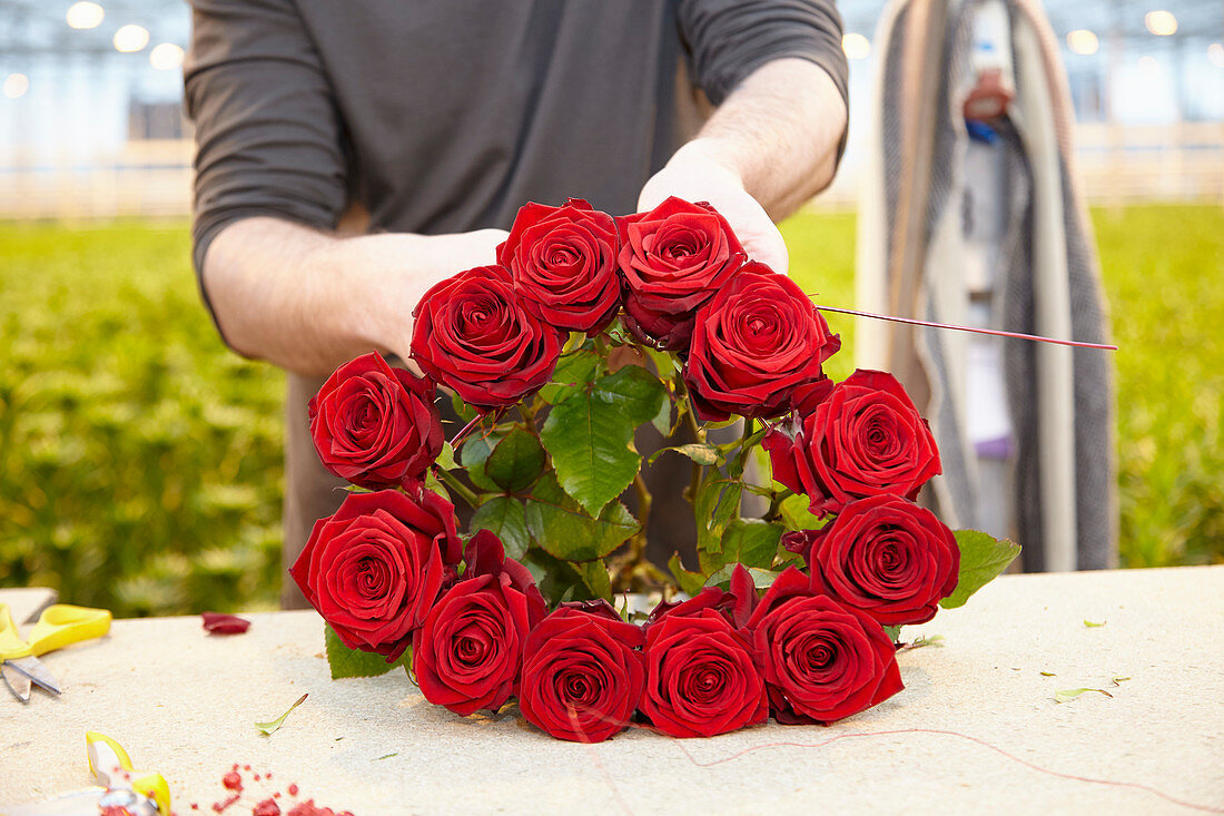 Making a flower arrangement