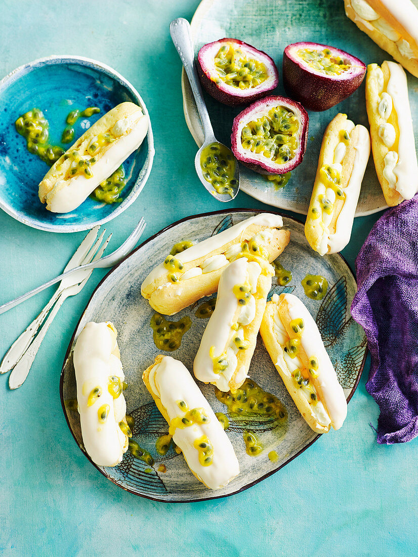 White Chocolate and Passionfruit Eclairs (Gluten-Free)