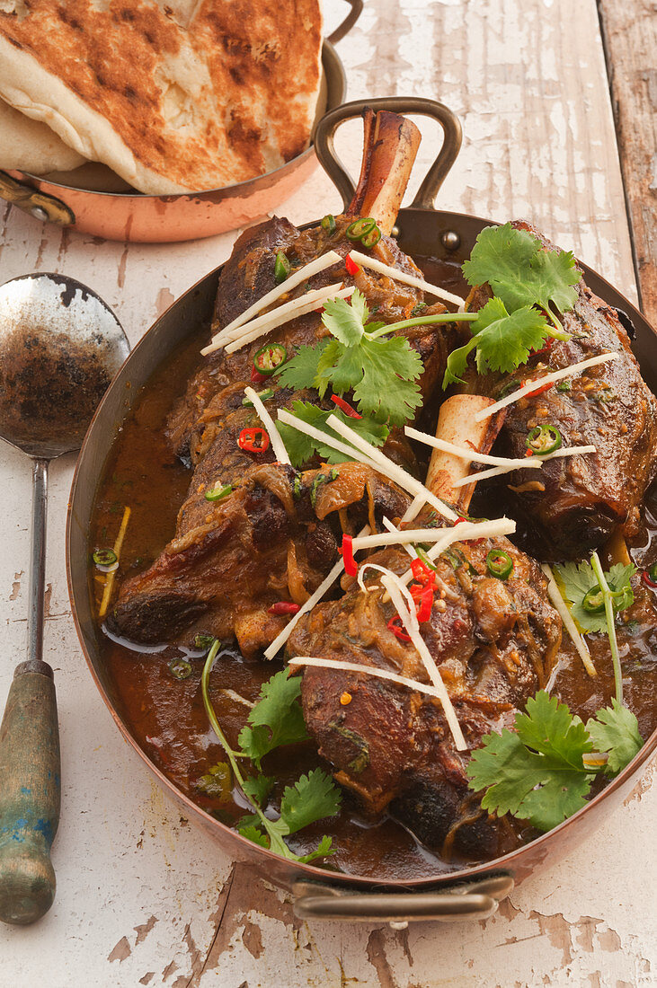 Lamb shanks with indian spices