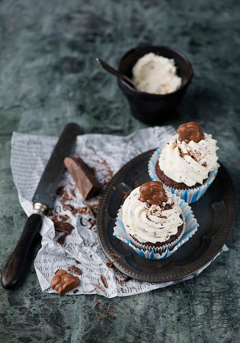 Schoko-Cupcakes zu Ostern