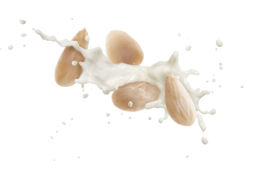 Almonds with a splash of milk