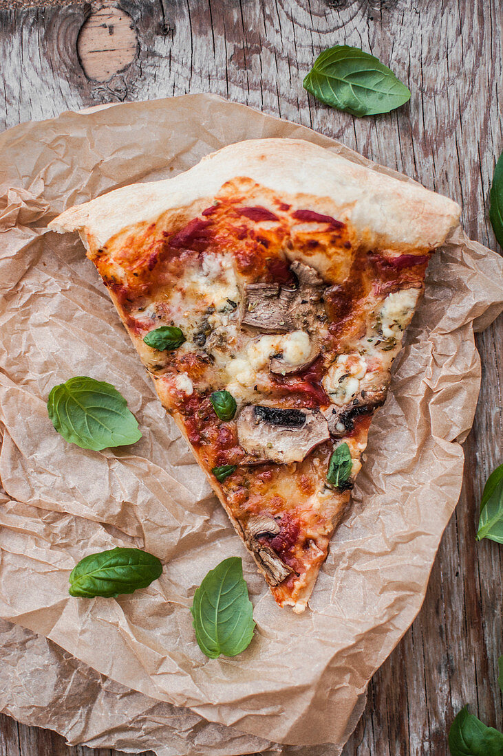 Pizza with mushrooms