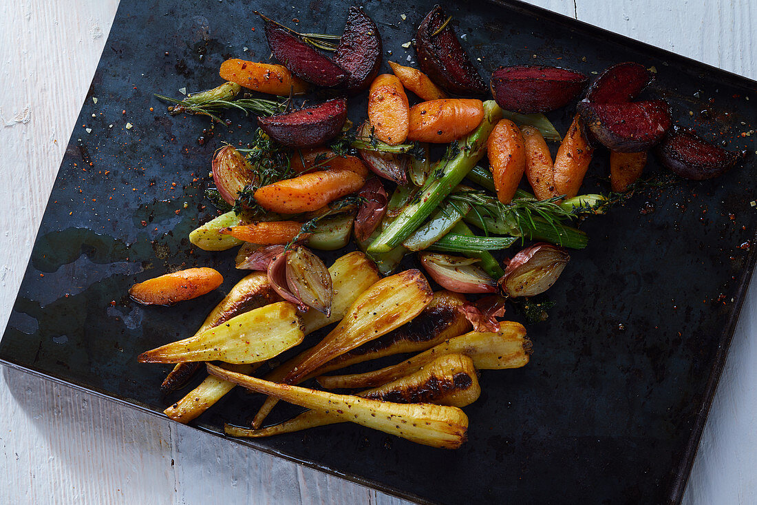 Oven-roasted root vegetables (France)