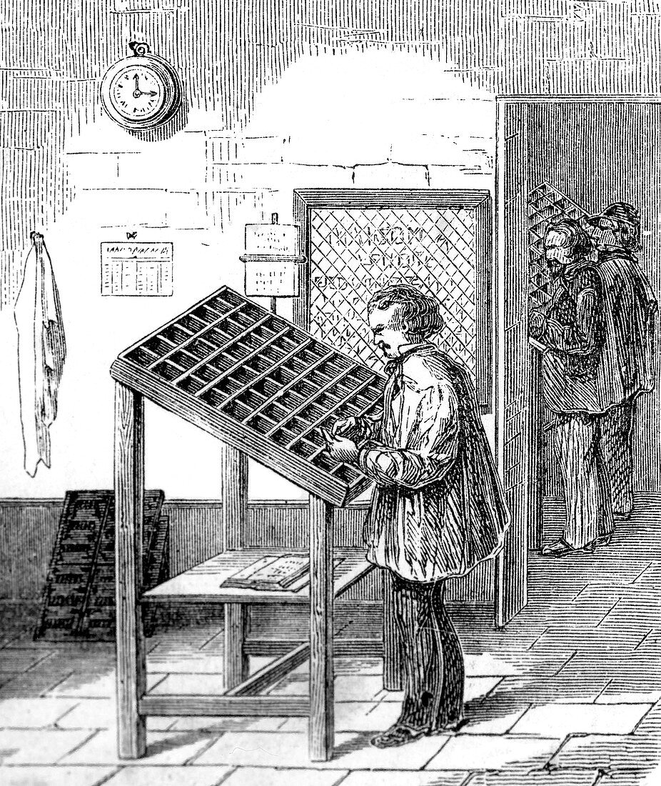 Manual Typesetter, 19th Century