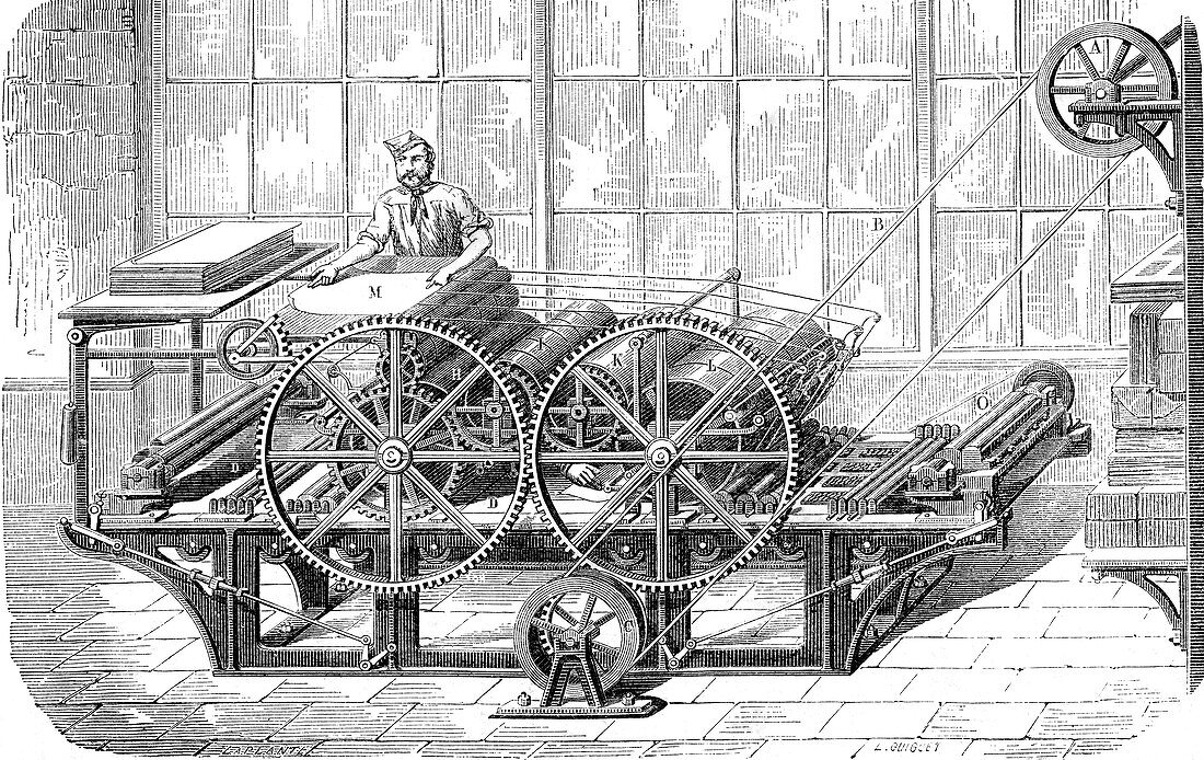 Rotary Printing Press, 19th Century