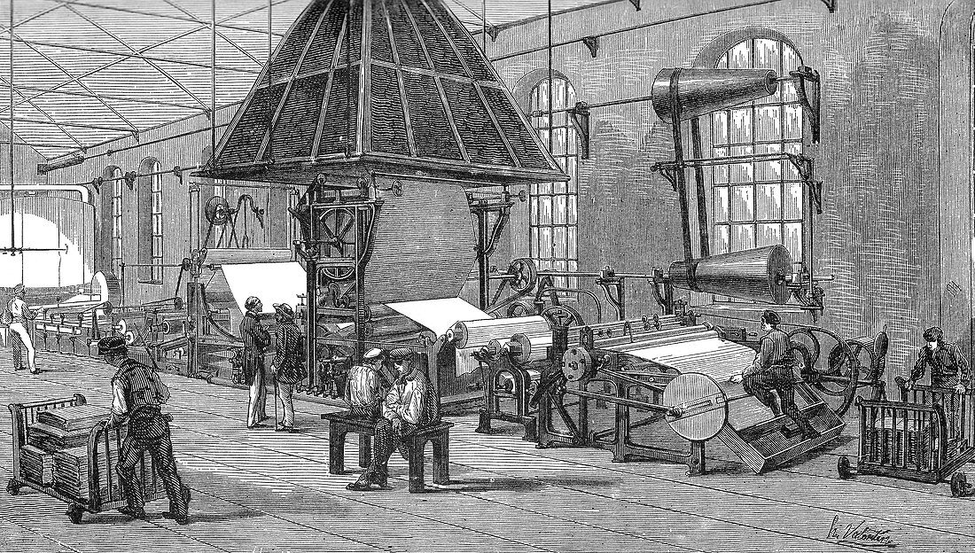 Papermaking Machine, 19th Century