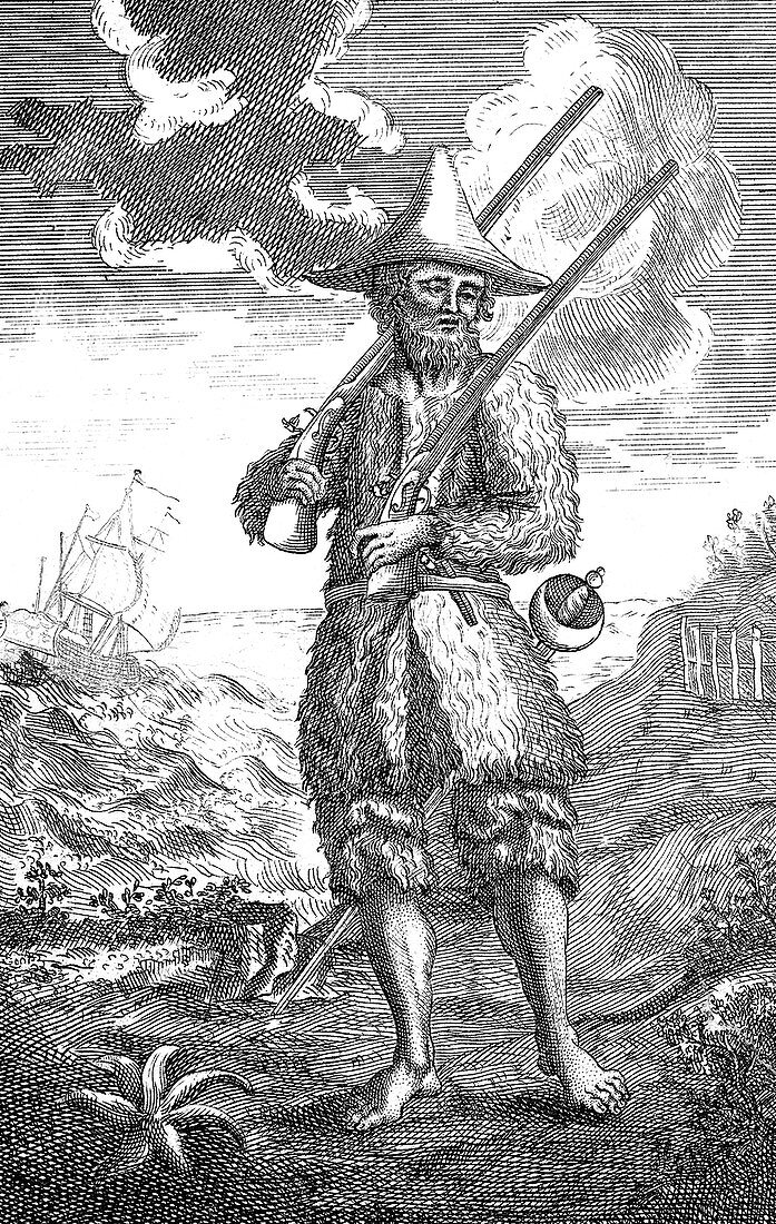 Daniel Defoe's Robinson Crusoe Frontispiece