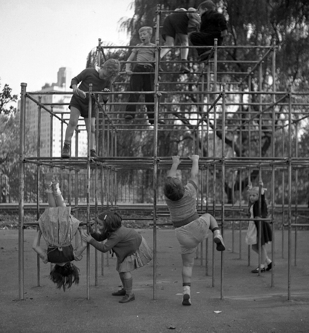 Children Climbing Monkey Bars, 1942
